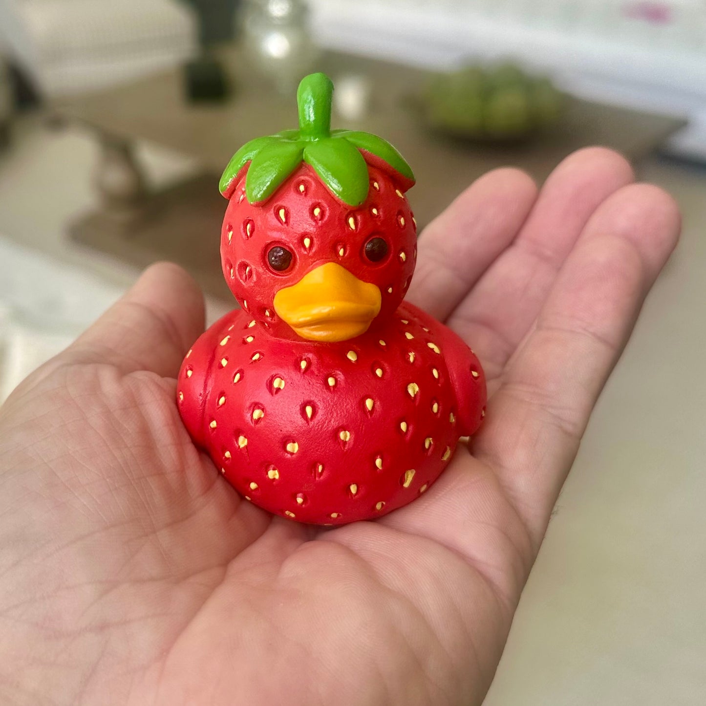 Strawberry Resin "Rubber" Ducky