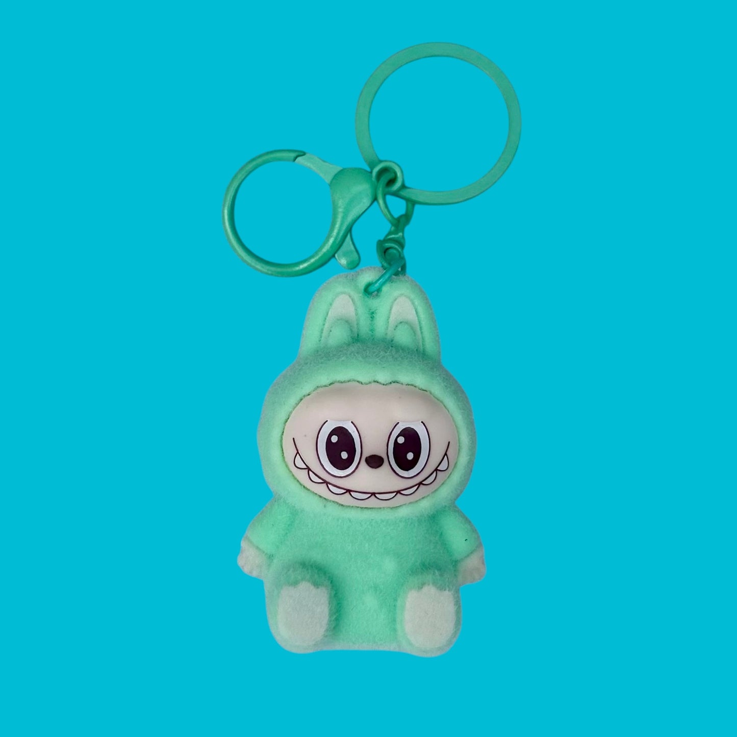 Flocked Mini Labubu Key Chain