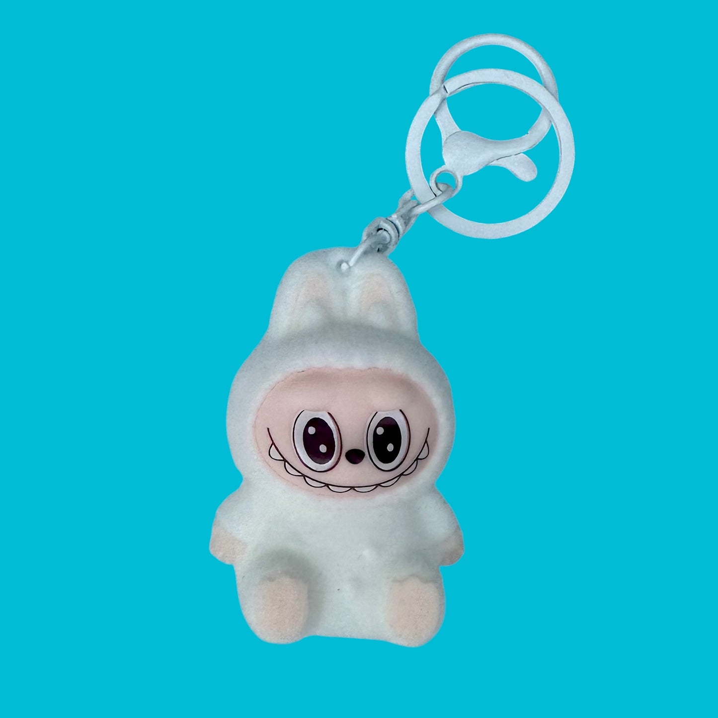 Flocked Mini Labubu Key Chain