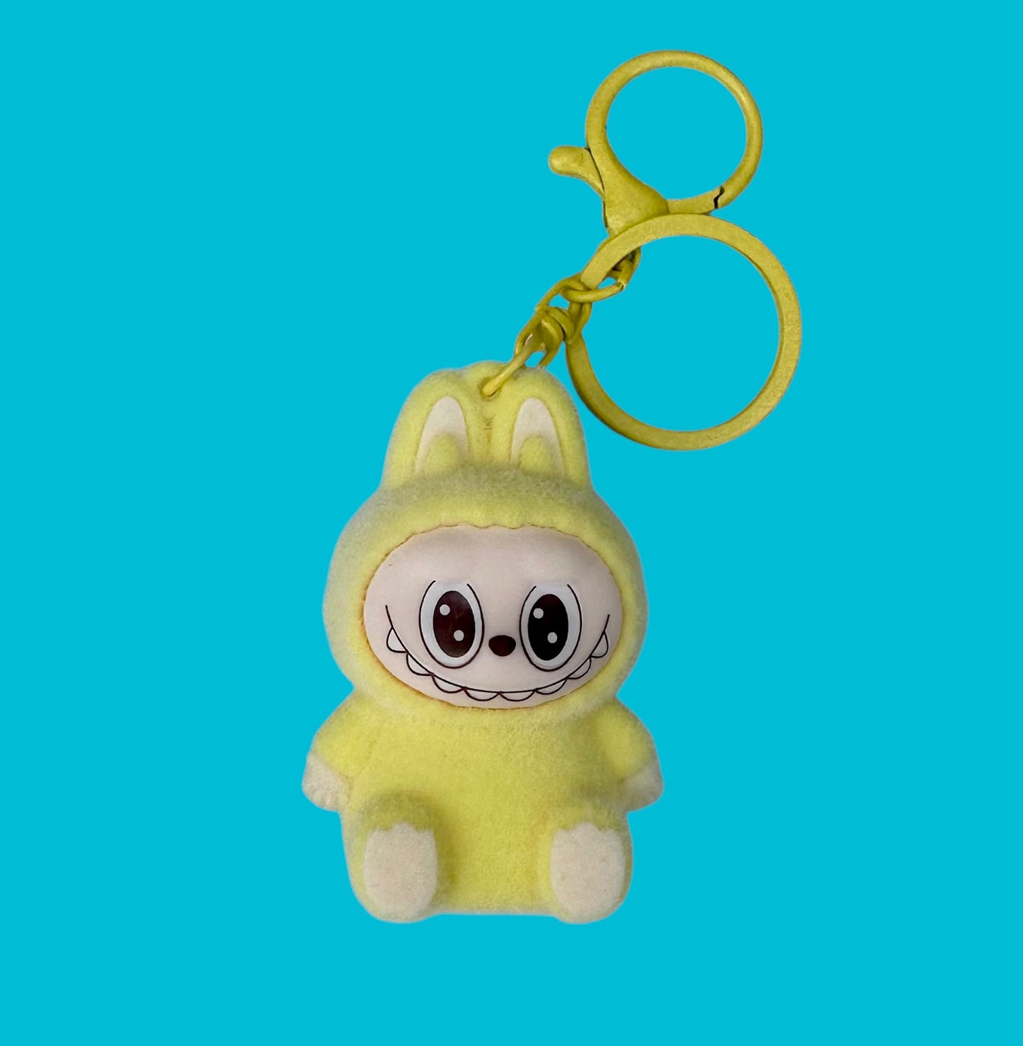 Flocked Mini Labubu Key Chain