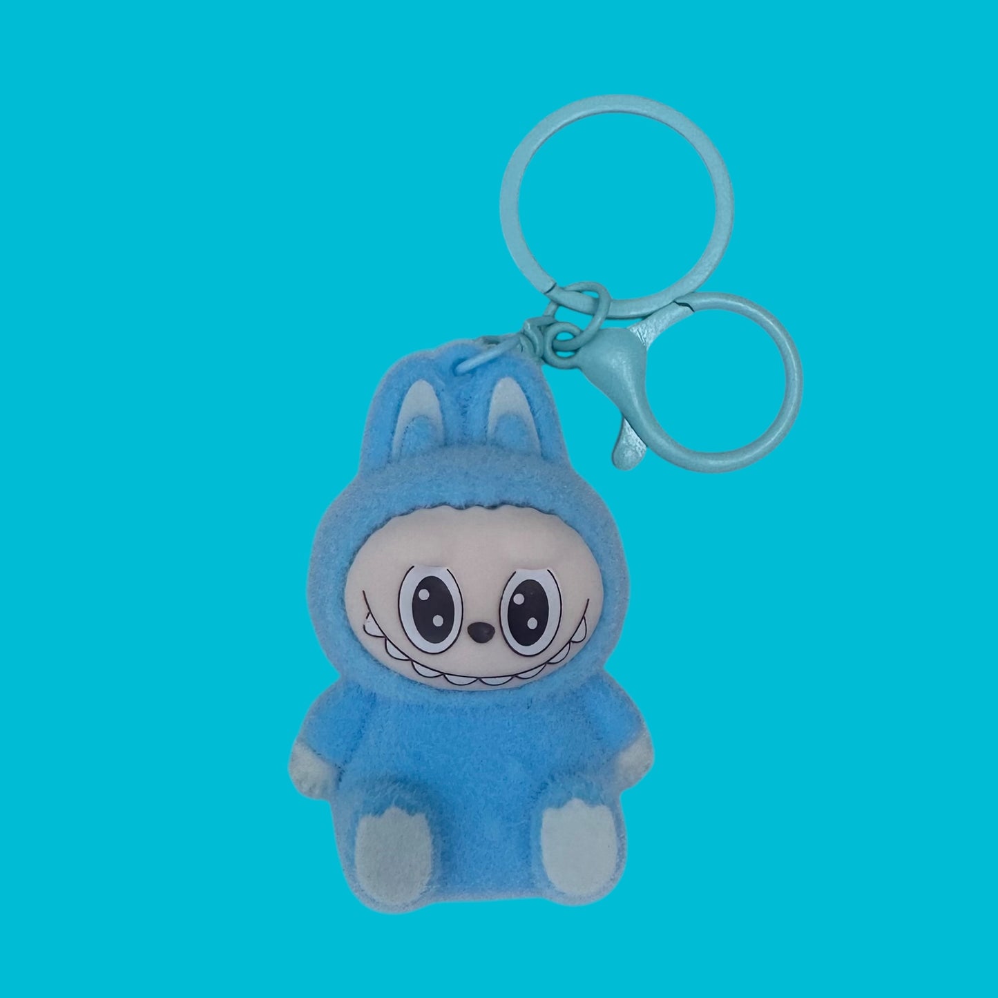 Flocked Mini Labubu Key Chain
