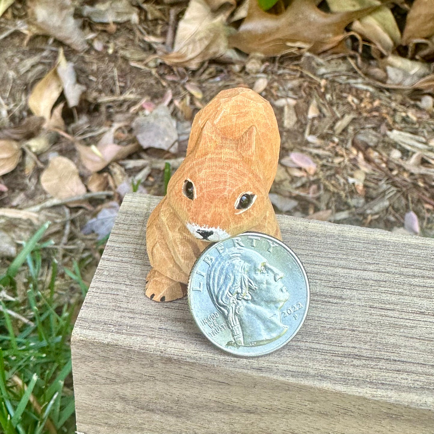 Hand Crafted Wooden Squirrel Ornament