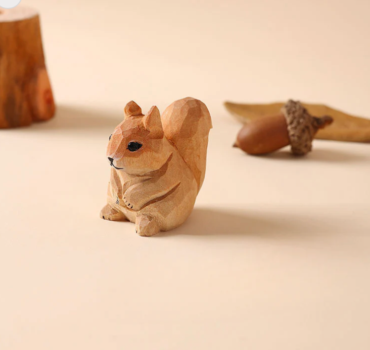 Hand Crafted Wooden Squirrel Ornament