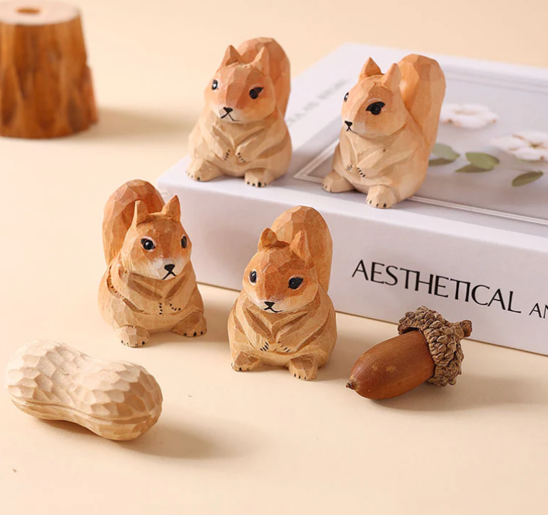 Hand Crafted Wooden Squirrel Ornament