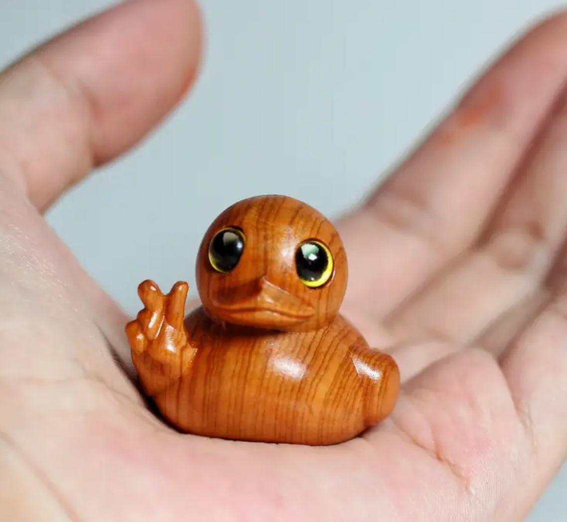Hand Crafted Wooden Rubber Ducky Jeep Wave