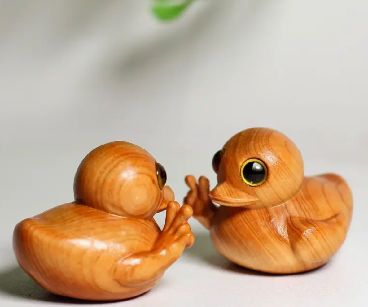 Hand Crafted Wooden Rubber Ducky Jeep Wave