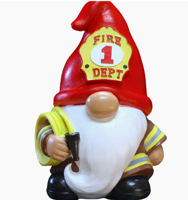 Fireman Gnome Garden Statue