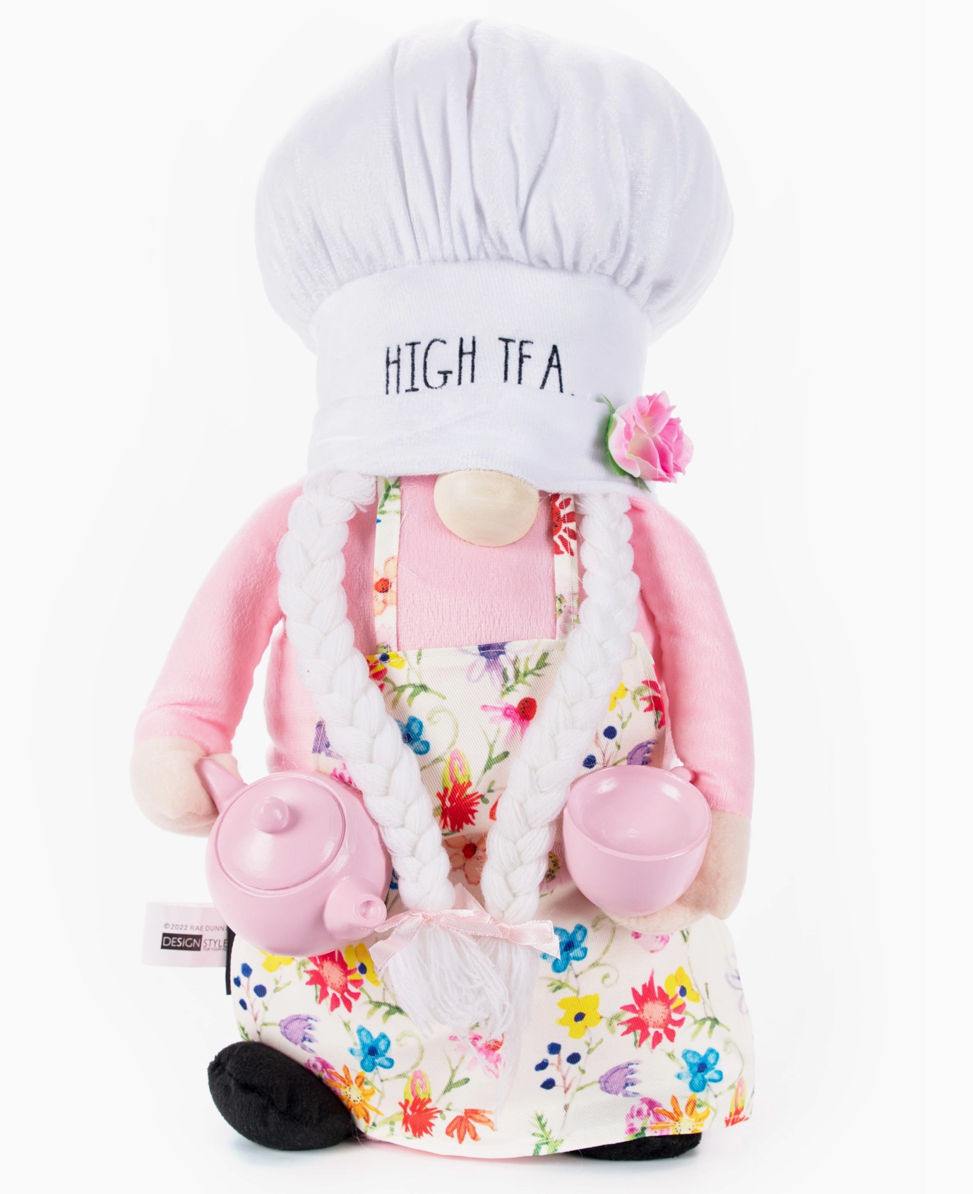 Rae Dunn “High Tea” Décor Chef Gnome with Teacup and Teapot