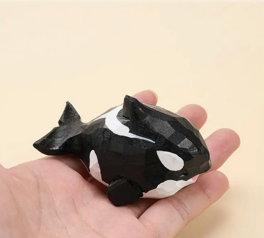 Hand Crafted Wooden Killer Whale Orca