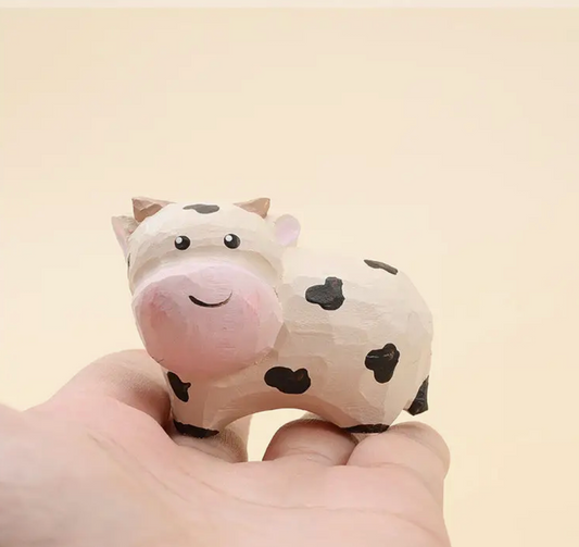 Hand Crafted Wooden Cow