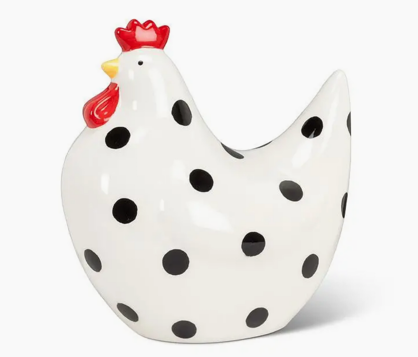 Large Dotted Sitting Chicken-7"H