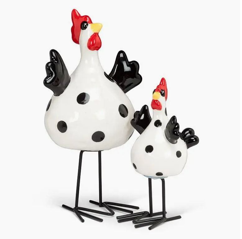 Medium Dotted Standing Chicken-8"H