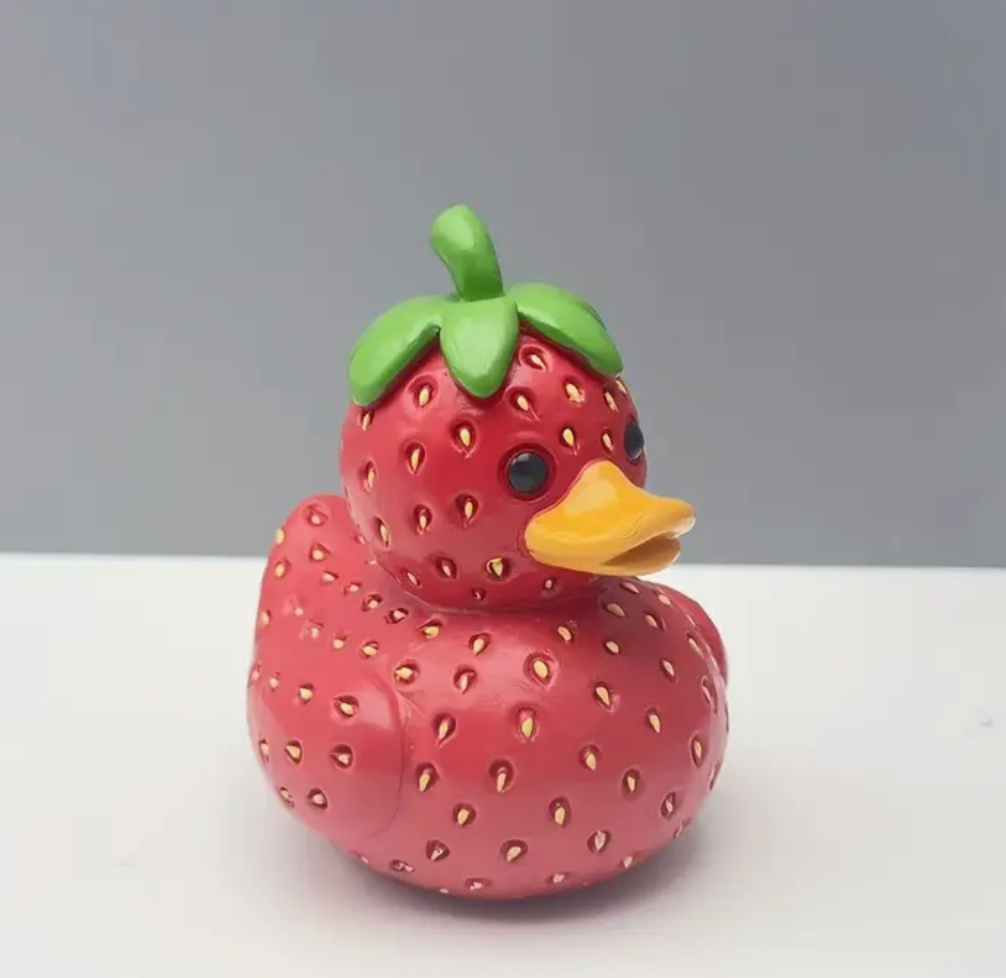 Strawberry Resin "Rubber" Ducky