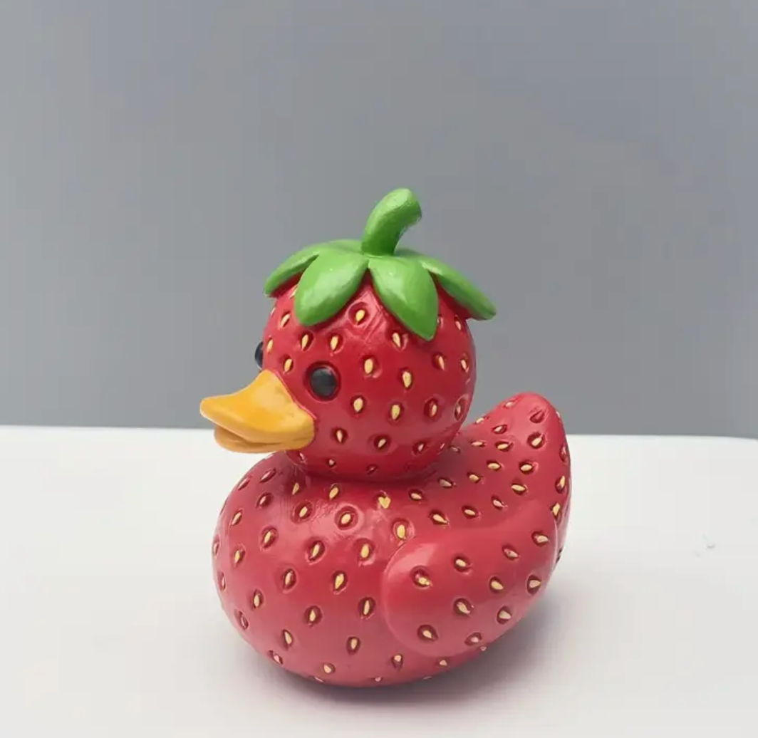 Strawberry Resin "Rubber" Ducky