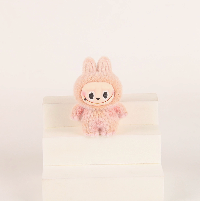 Flocked Standing Mini Labubu Figurines Colorful Collectible Desk Toys