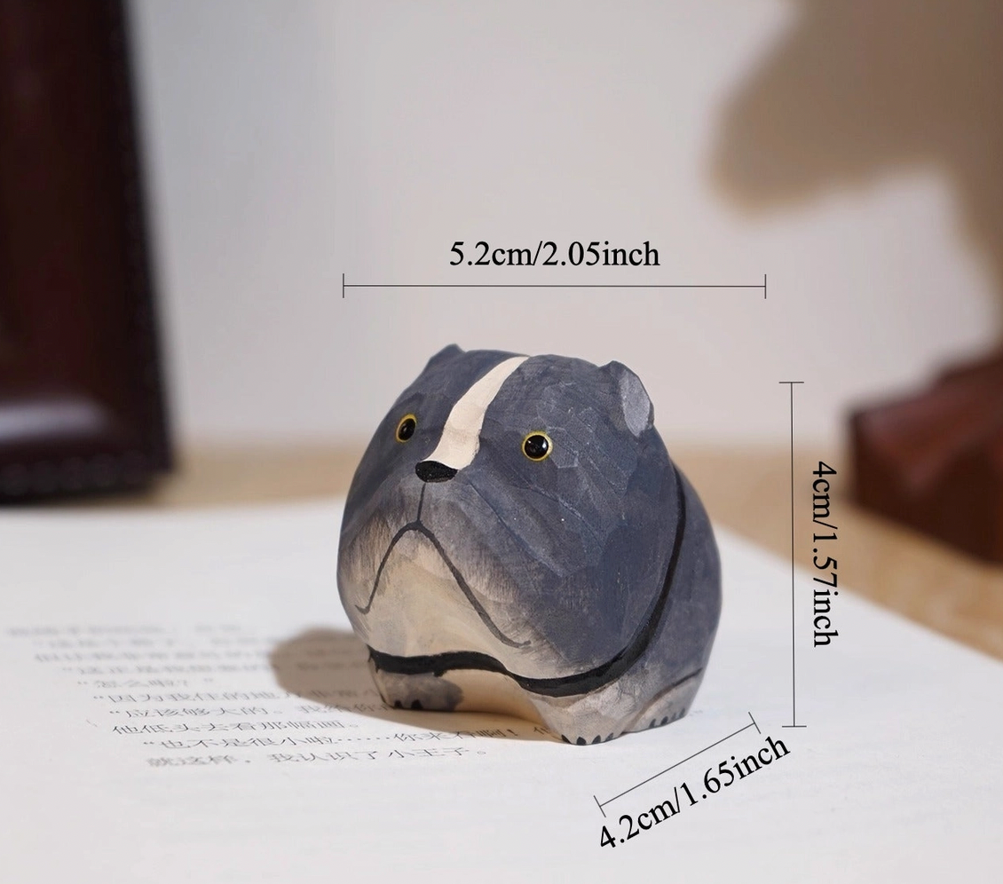 Hand Crafted Wooden Bulldog Ornaments (sold separately)