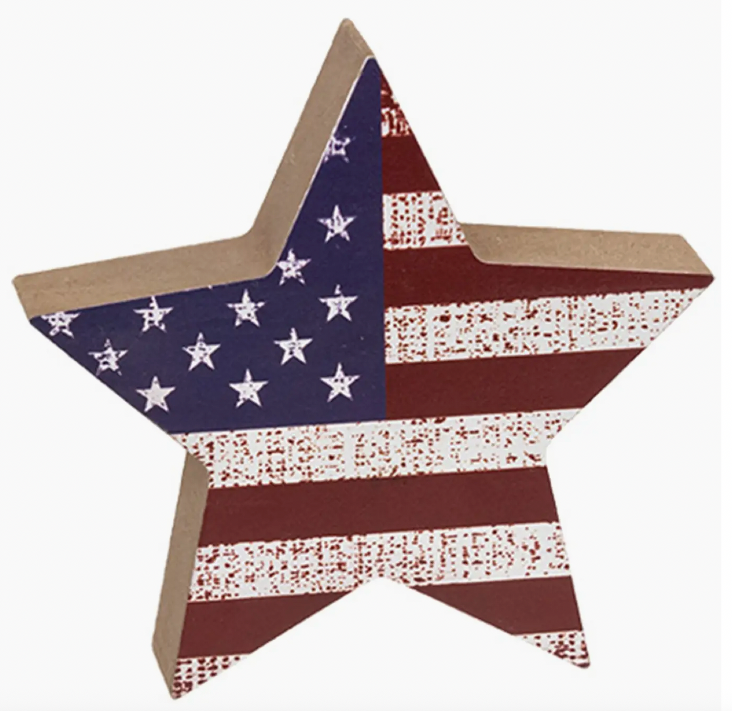 USA Flag Chunky Wooden Star