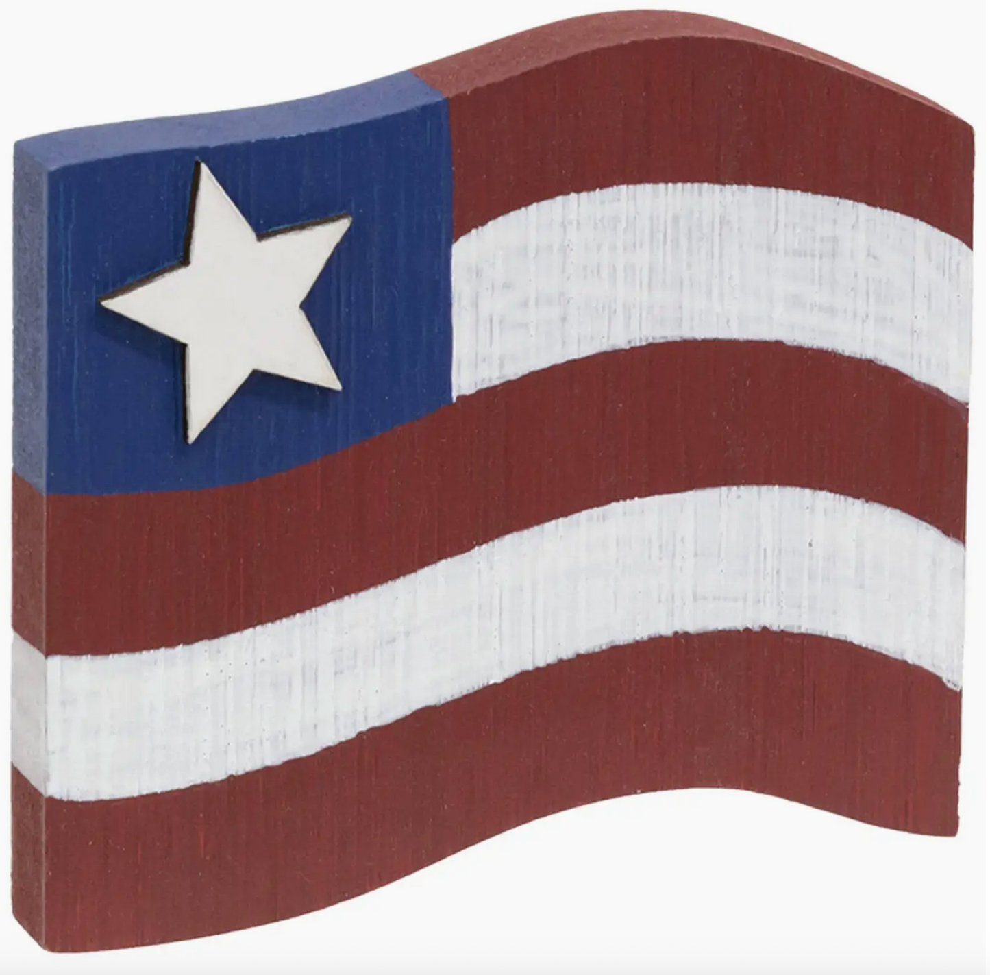 Wooden Flag W/Star Sitter