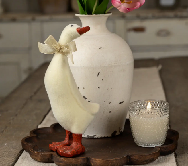 Cream Fuzzy Ducks - (sold individually) - 11" Cream Duck