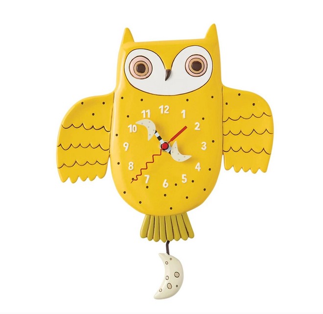 Golden Hoot Wall Clock - Allen Designs