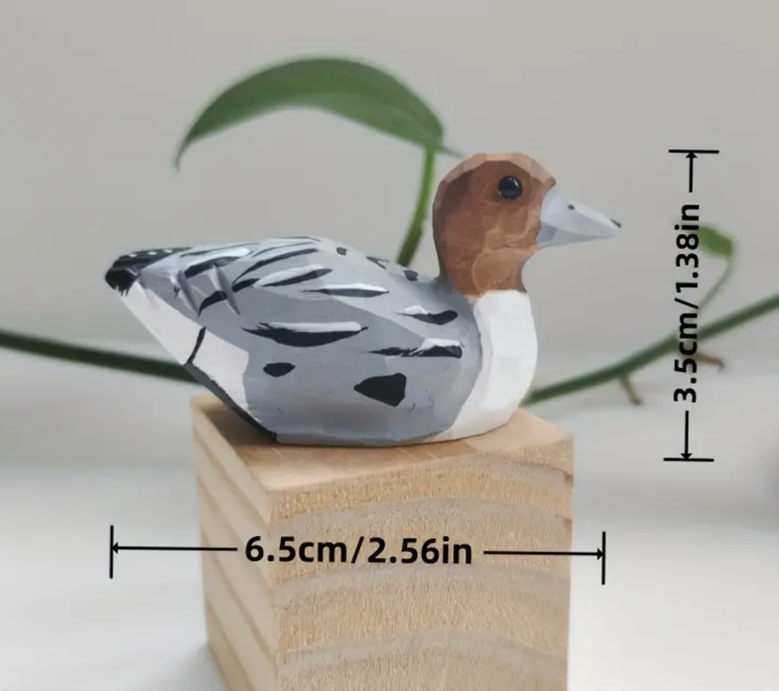 Hand Crafted Sitting Wooden Mallard