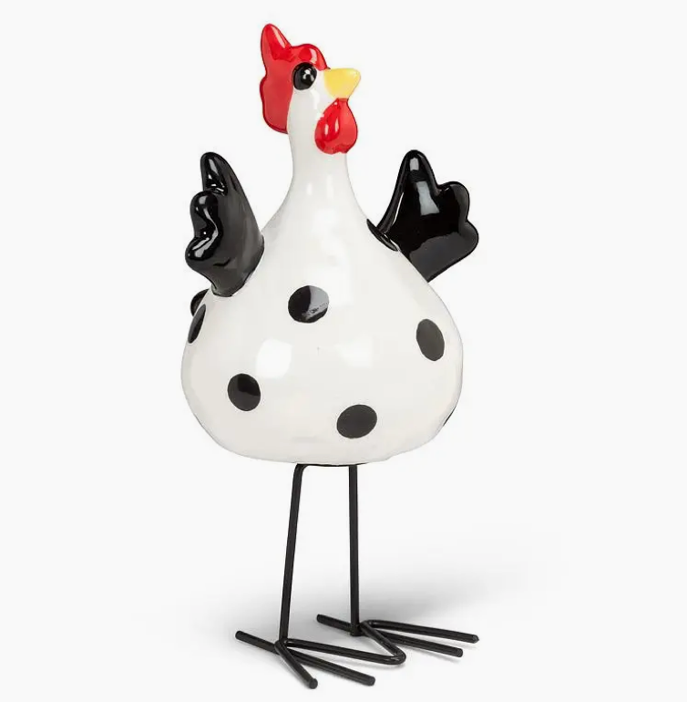 Medium Dotted Standing Chicken-8"H