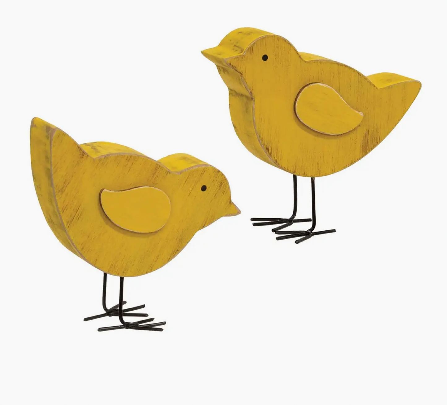 Distressed Wooden Chunky Chick Sitter - (2-pc Set)