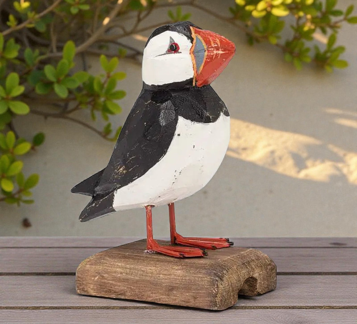 Carved Puffin On Base (2 sizes Available)