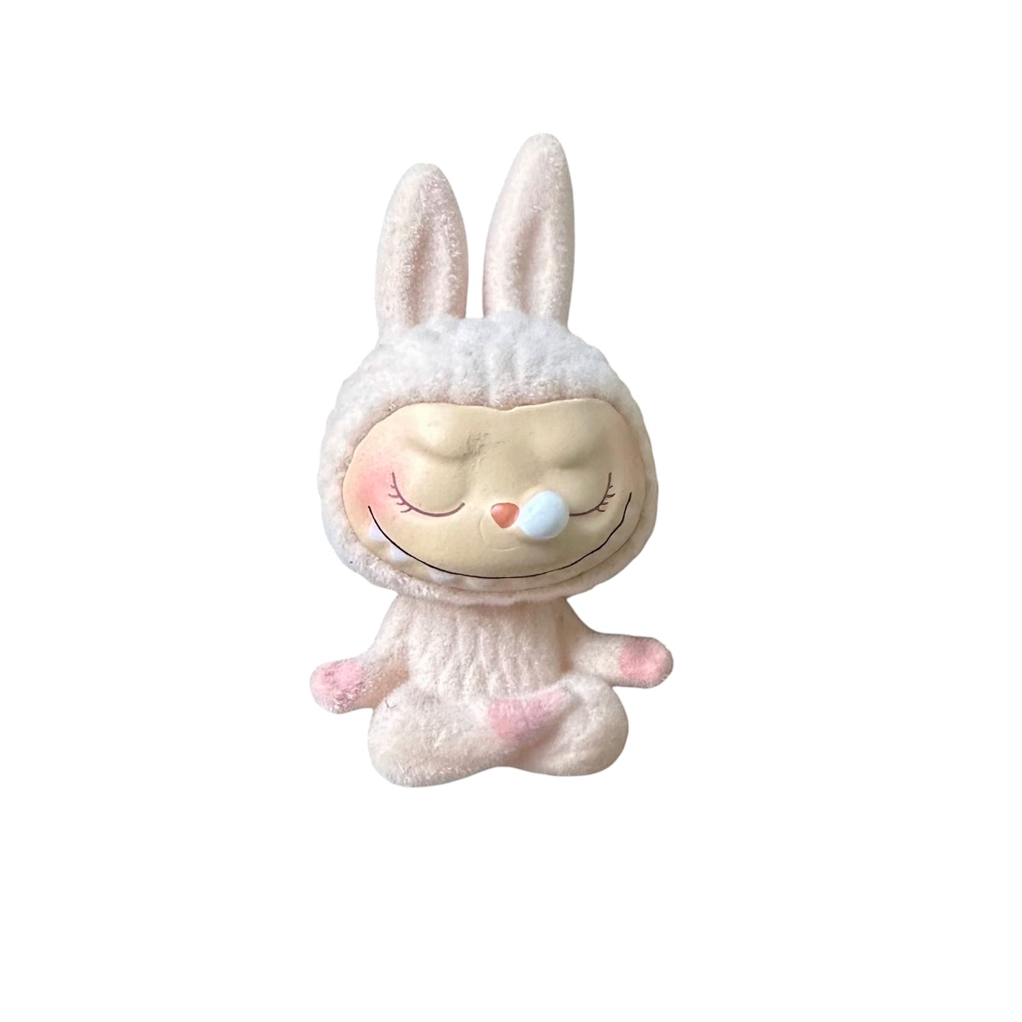 Flocked Mini Yoga Pose Labubu Figurines