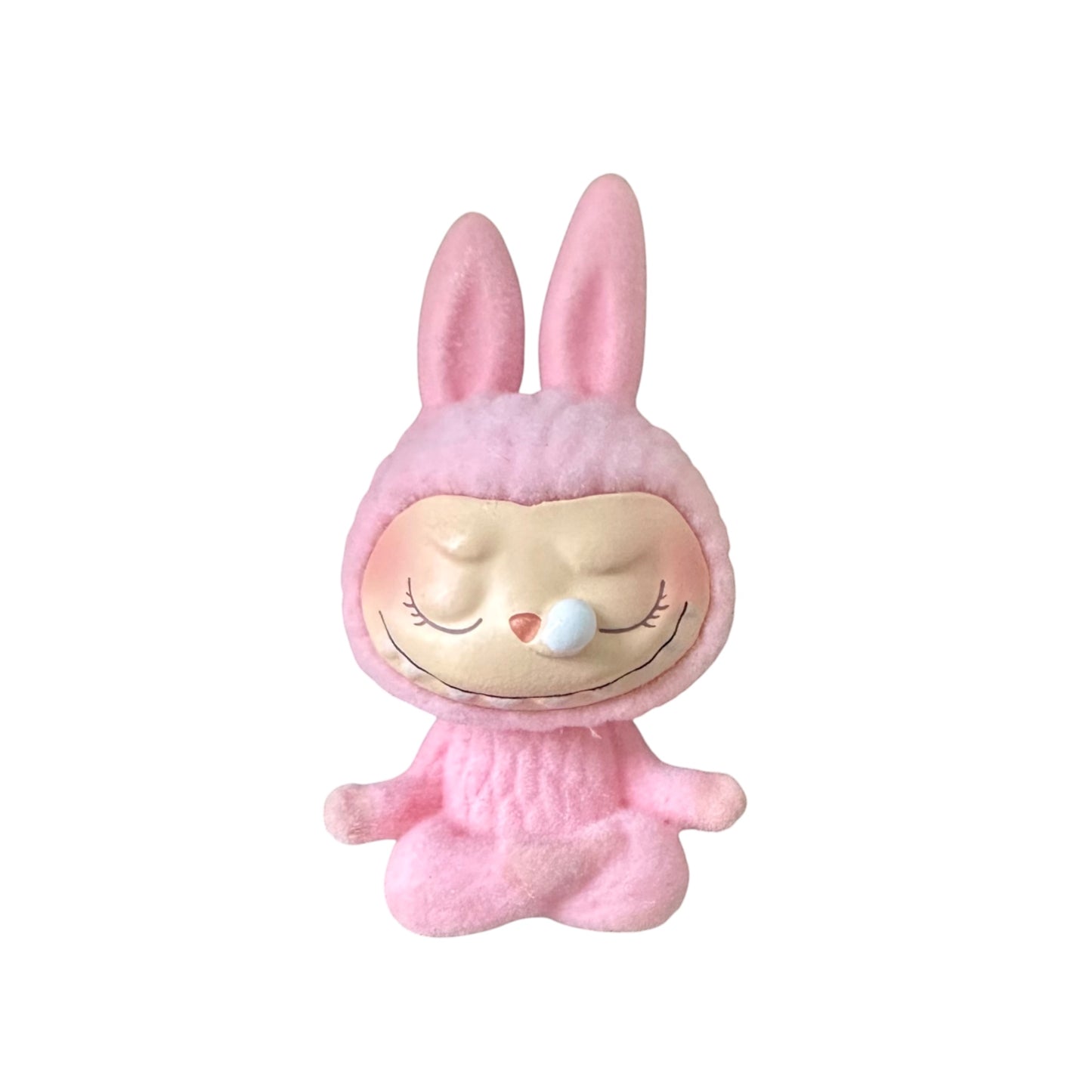 Flocked Mini Yoga Pose Labubu Figurines