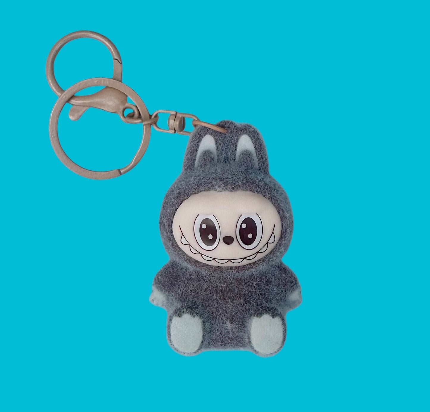 Flocked Mini Labubu Key Chain