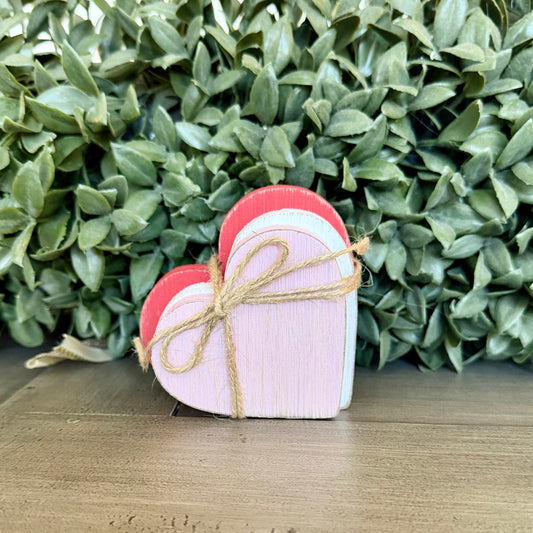 Distressed Wooden Heart Bundle (3-pc Set)