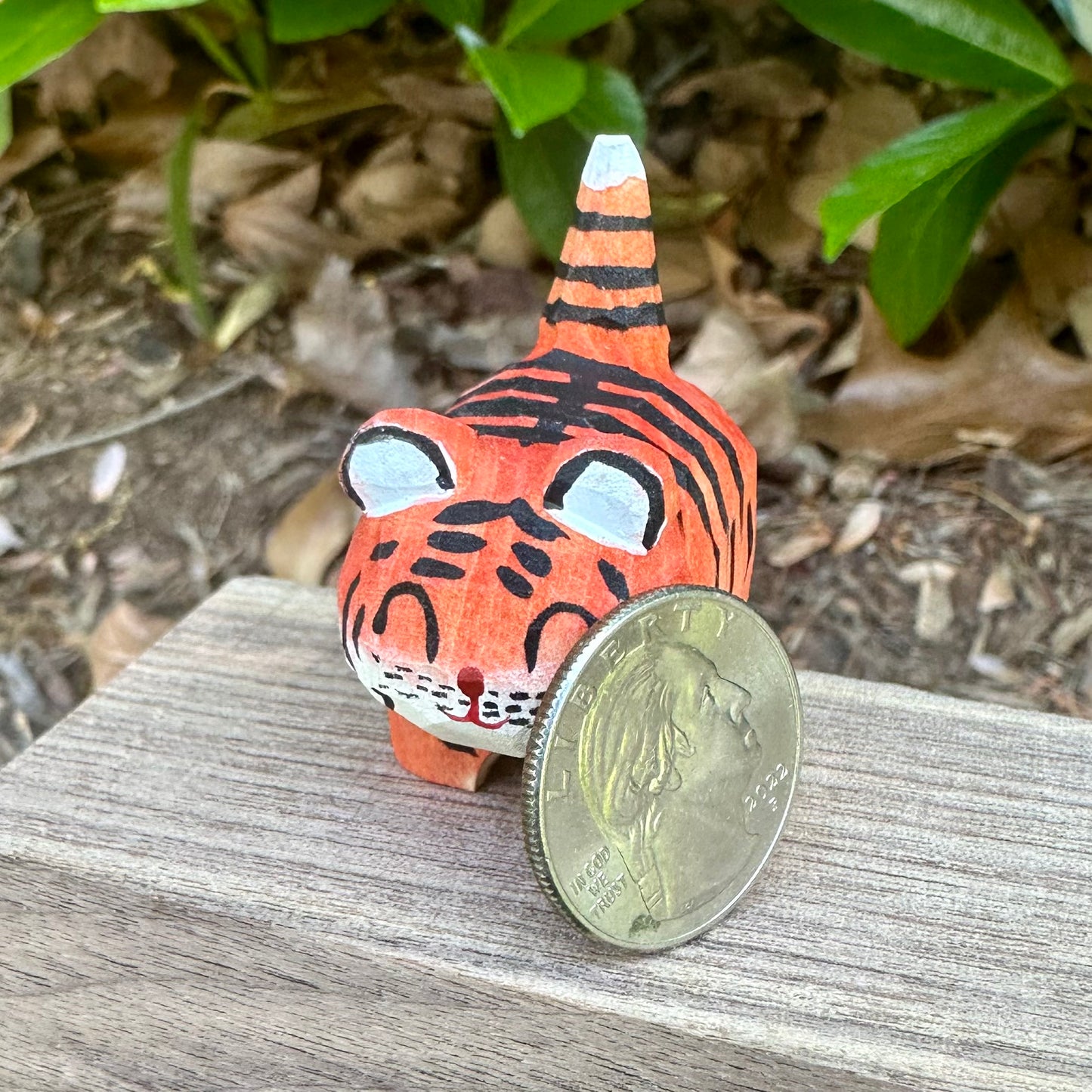 Hand Crafted Wooden Tiger Ornament