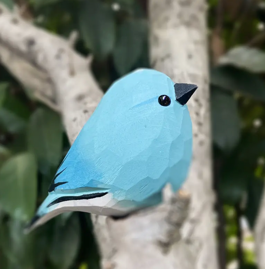 Hand Crafted Wooden Blue Robin