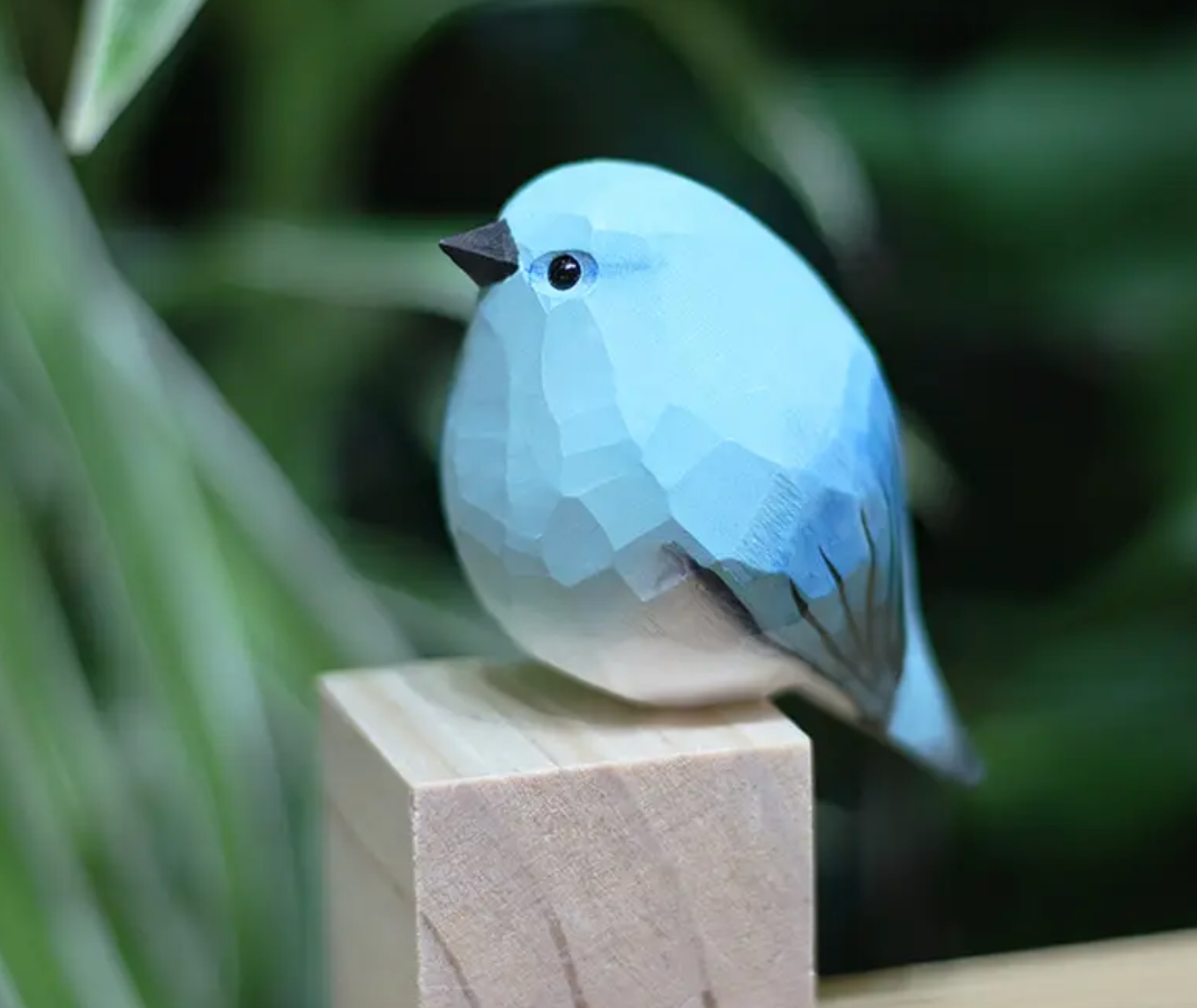 Hand Crafted Wooden Blue Robin