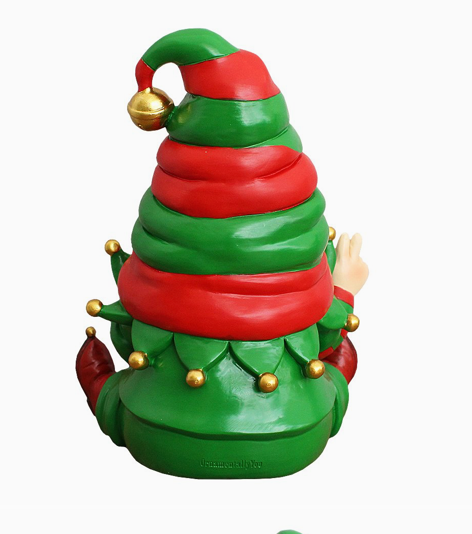 Cheerful Elf Gnome Festive Figurine 8" Garden Statue