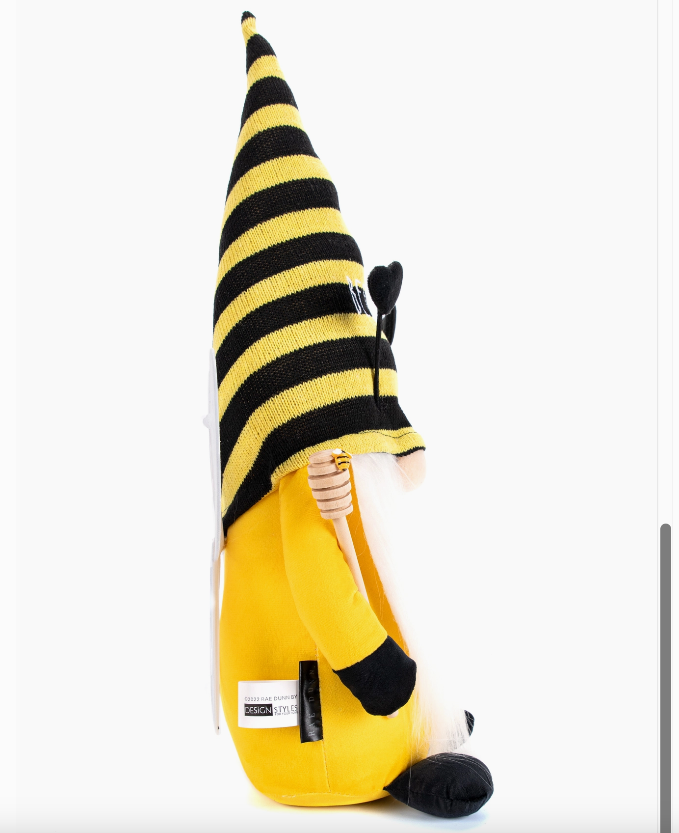 Rae Dunn “Bee Kind” Décor Plush Gnome with Honey Jar