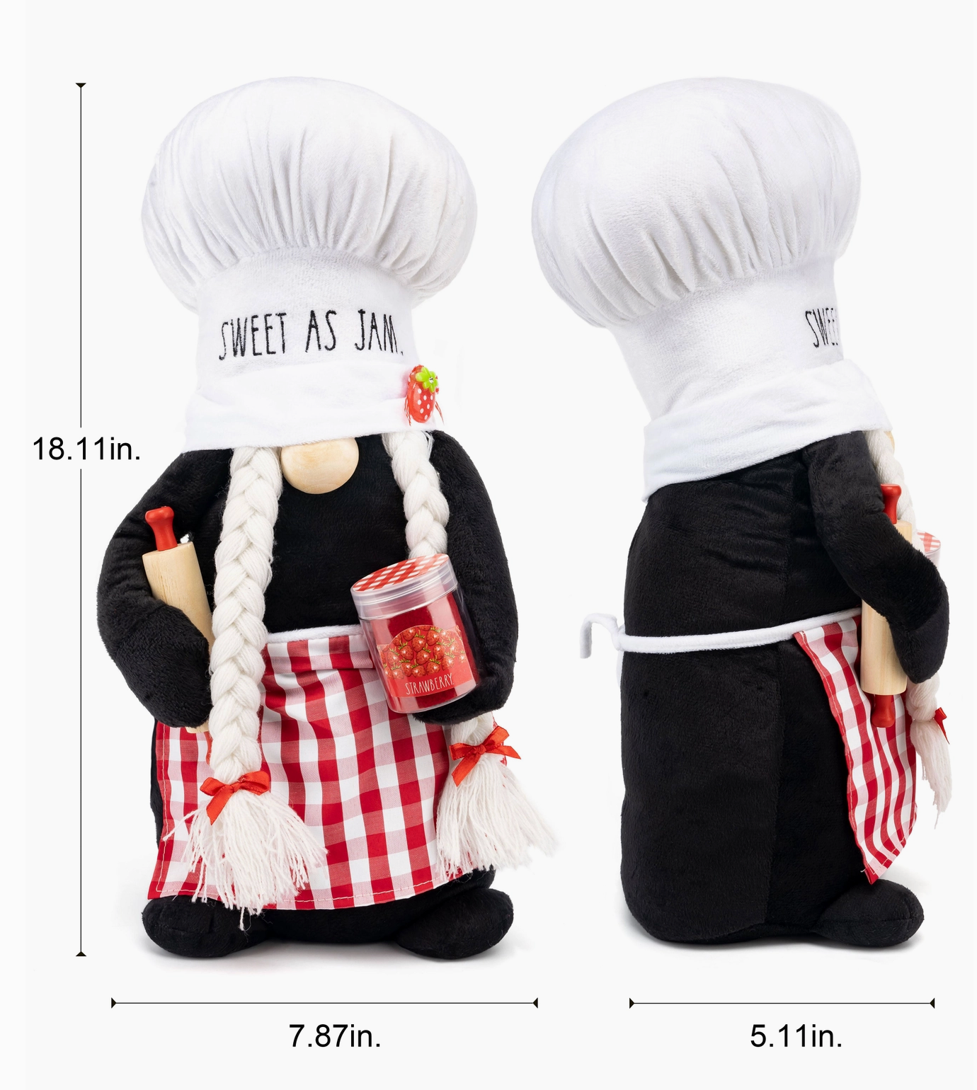Rae Dunn “Sweet As Jam” Black, Red and White Garden Gnome