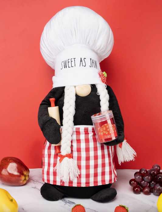 Rae Dunn “Sweet As Jam” Black, Red and White Garden Gnome