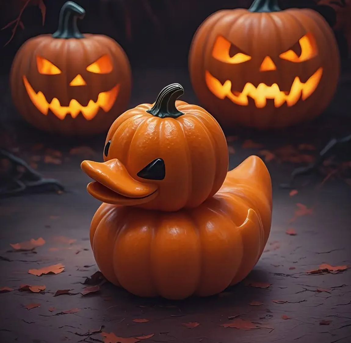 Pumpkin Halloween Resin "Rubber" Ducky