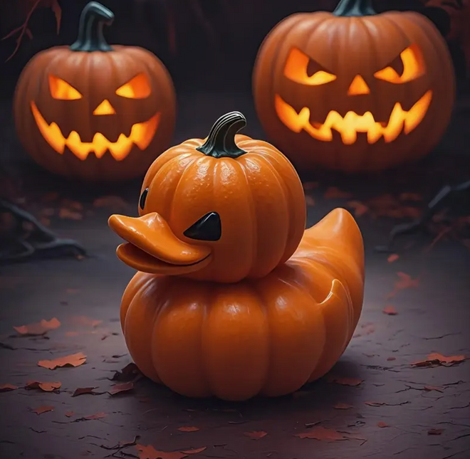 Pumpkin Halloween Resin "Rubber" Ducky