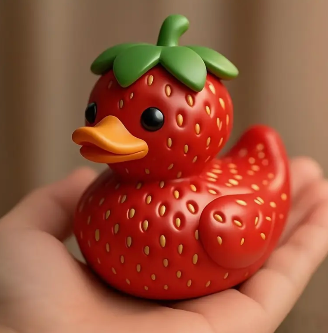 Strawberry Resin "Rubber" Ducky