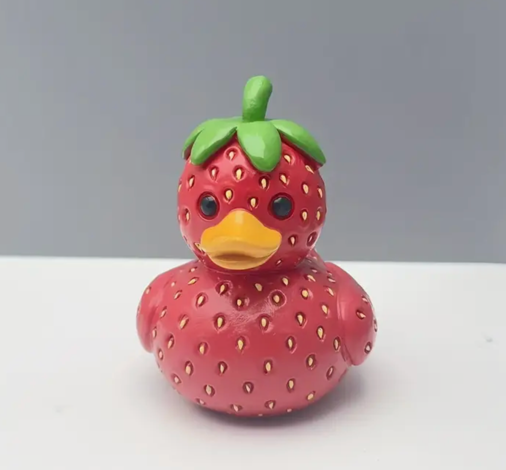 Strawberry Resin "Rubber" Ducky