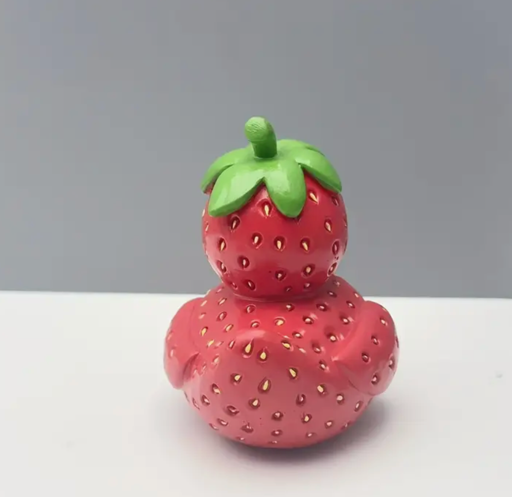 Strawberry Resin "Rubber" Ducky