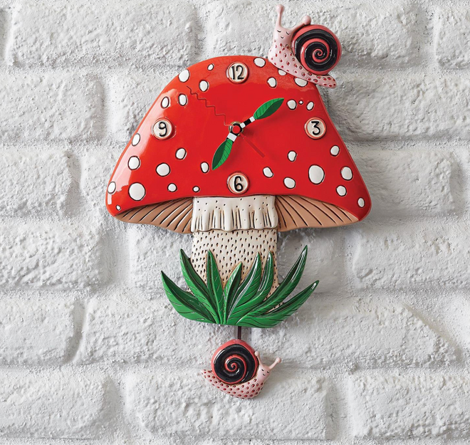 Fun-Guy Mushroom Wall Clock - Allen Designs 12