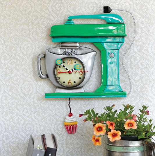 Vintage Green Mixer Clock - Allen Designs