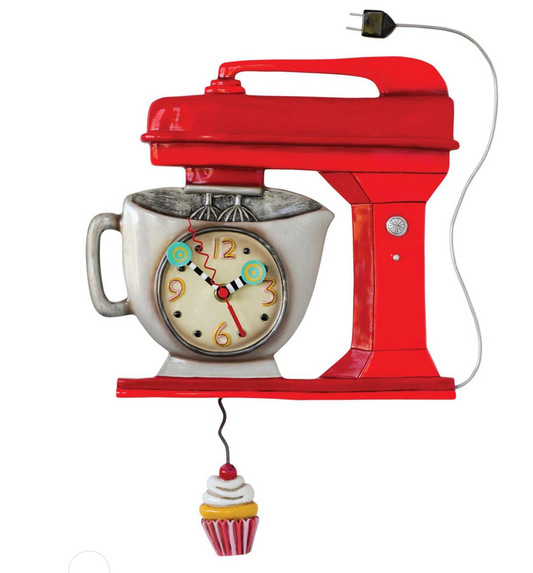 Vintage Red Mixer Clock - Allen Designs