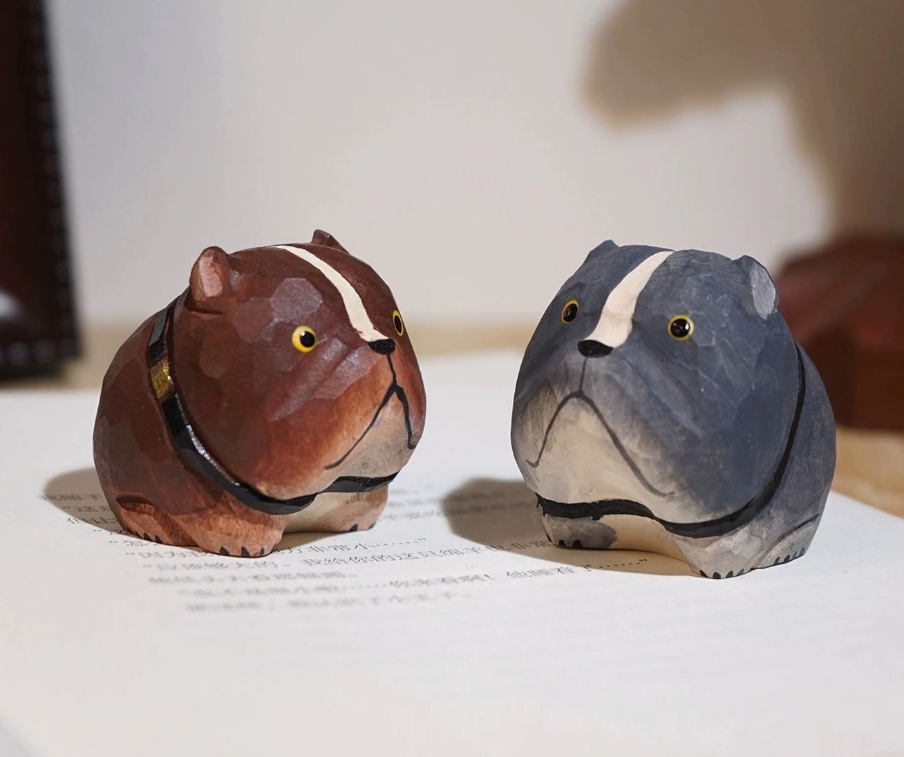Hand Crafted Wooden Bulldog Ornaments (sold separately)