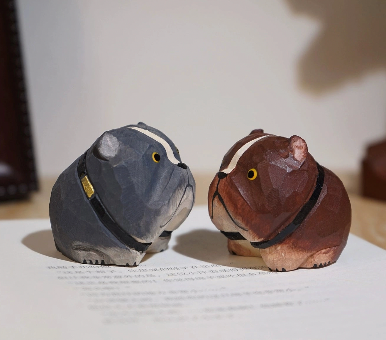 Hand Crafted Wooden Bulldog Ornaments (sold separately)