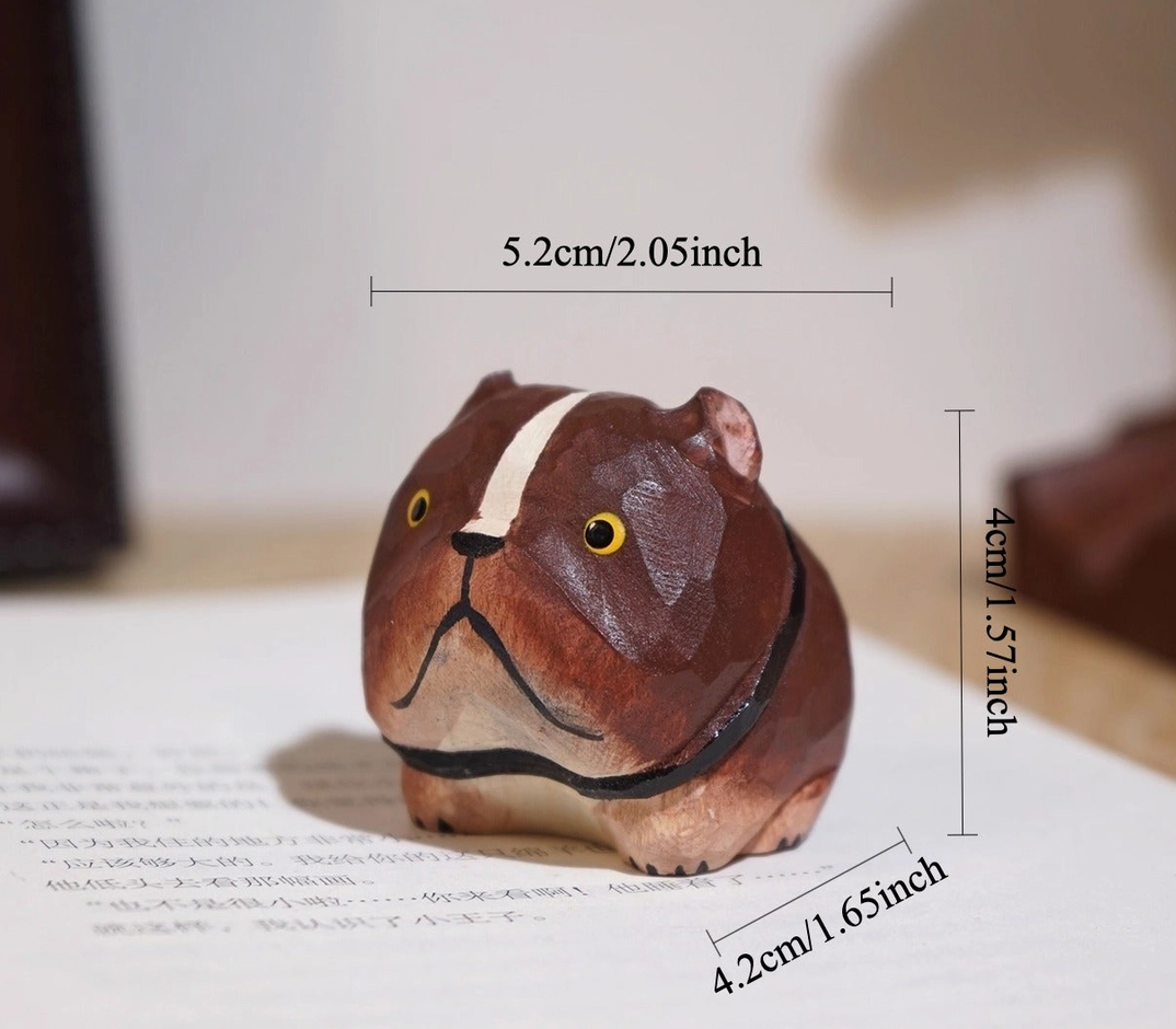 Hand Crafted Wooden Bulldog Ornaments (sold separately)